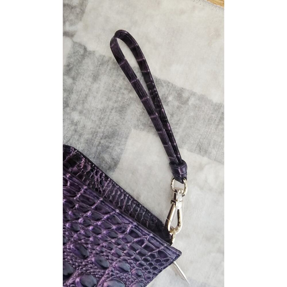Brahmin Purple Croc-Embossed Wristlet Clutch - Picture 4 of 8